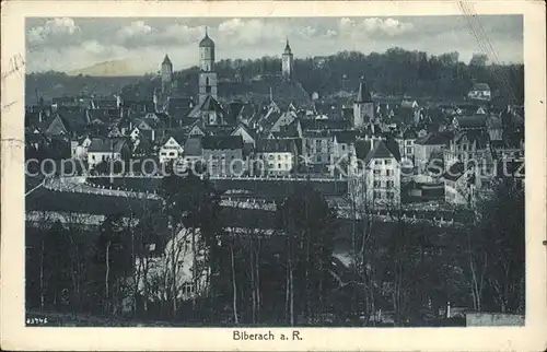 Biberach Riss Stadtbild mit Kirchen Kat. Biberach an der Riss