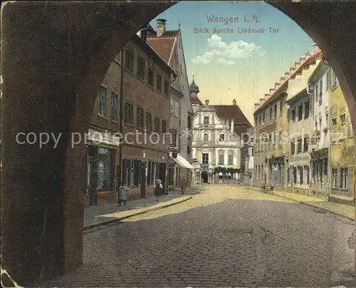 Wangen Allgaeu Blick durchs Lindauer Tor Kat. Wangen im Allgaeu