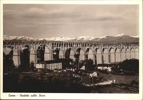 Cuneo Viadotto sulla Stura Viadukt Alpenkette Kat. Cuneo