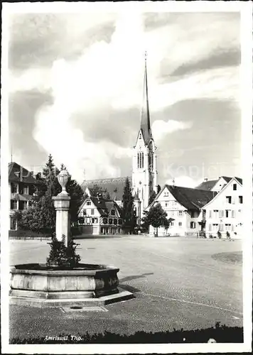 Amriswil TG Marktplatz Brunnen Kirche Kat. Amriswil