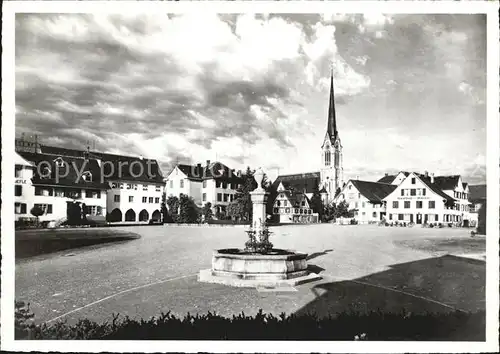 Amriswil TG Marktplatz Brunnen Kirche Kat. Amriswil