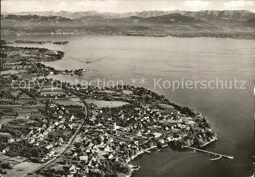 Nonnenhorn Wasserburg Lindau Bregenzer Bucht Alpenkette Fliegeraufnahme Kat. Nonnenhorn Bodensee