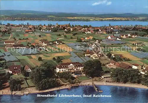 Insel Reichenau Strandhotel Loechnerhaus Fliegeraufnahme Kat. Reichenau Bodensee