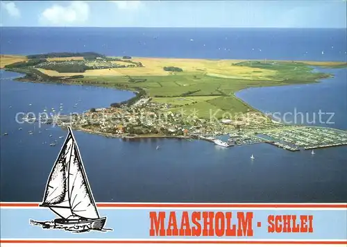 Maasholm Fliegeraufnahme Jacht  und Fischereihafen Kat. Maasholm