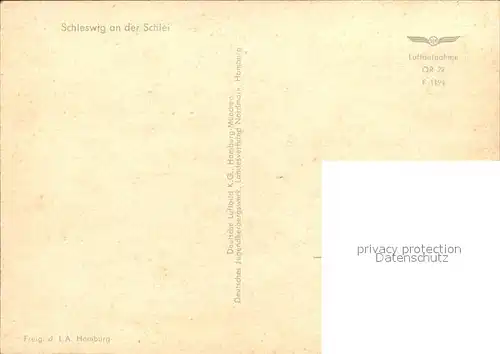 Schleswig Schlei Fliegeraufnahme Kat. Erfde