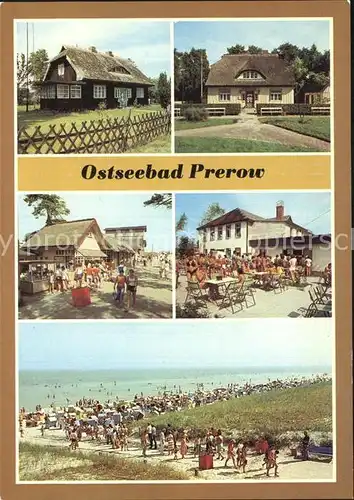 Prerow Ostseebad Strand Reetdachhaeuser Kat. Darss