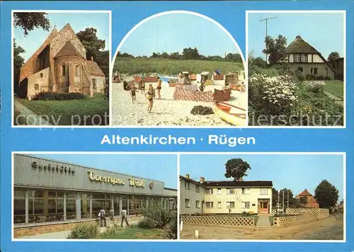Altenkirchen Ruegen Kirche Strand Fischerhaus Restaurant Tromper Wiek Kat. Altenkirchen Ruegen