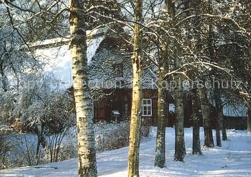 Hove Jork Haus mit Strohdach im Winter  Kat. Jork