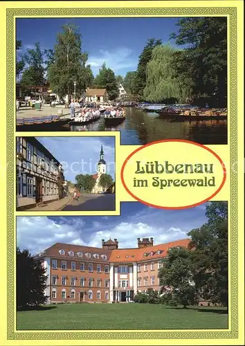 Luebbenau Spreewald Hafen Rathaus Kirche Schloss Kat. Luebbenau