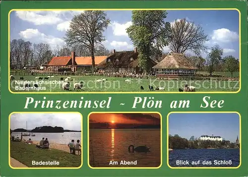 Ploen See Niedersaechsisches Bauernhaus Schloss Strand Kat. Ploen