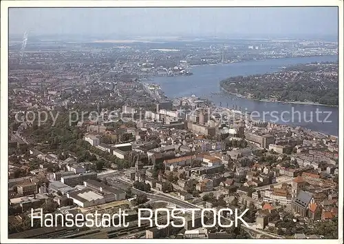 Rostock Mecklenburg Vorpommern Fliegeraufnahme mit Hafen Kat. Rostock