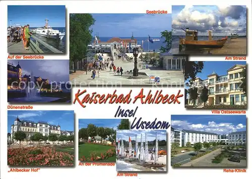 Ahlbeck Ostseebad Kaiserbad Seebruecke Strand Hotel Ahlbecker Hof Duenenstrasse  Kat. Heringsdorf Insel Usedom