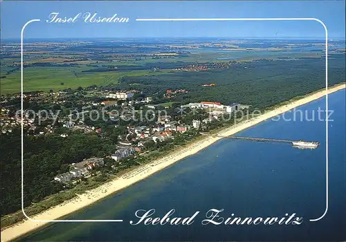 Zinnowitz Ostseebad Fliegeraufnahme mit Strand