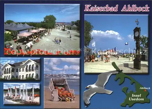 Ahlbeck Ostseebad Kaiserbad Seebruecke Strand Promenade Kat. Heringsdorf Insel Usedom