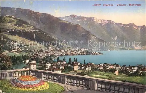 Clarens Montreux et Vernex Lac Leman Alpes Genfersee Alpen Kat. Montreux
