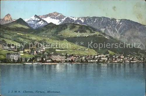 Clarens Montreux et Vernex Lac Leman Rochers de Naye Genfersee Kat. Montreux