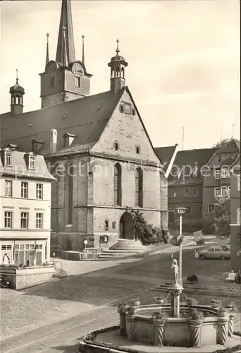 Poessneck Stadtkirche Marktbrunnen Kat. Poessneck