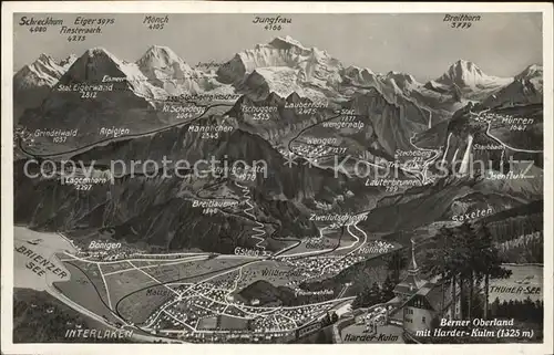 Interlaken BE Berner Oberland mit Harder Kulm Berner Alpen Kat. Interlaken