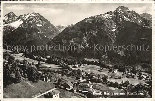 Reuti Hasliberg Panorama mit Ritzlihorn Berner Alpen Kat. Hasliberg Reuti