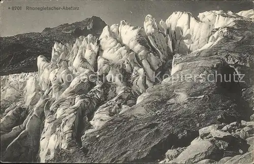 Rhonegletscher Glacier du Rhone Absturz Gebirgspanorama Kat. Rhone