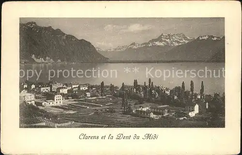 Clarens Montreux Panorama Lac Leman et la Dent du Midi Genfersee Alpen Kat. Montreux