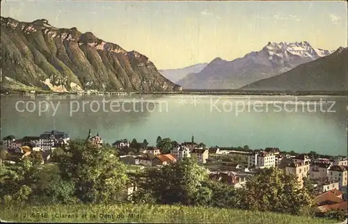 Clarens Montreux Panorama Lac Leman Dent du Midi Genfersee Alpen Kat. Montreux