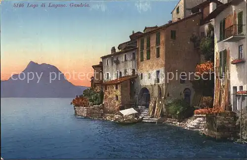 Gandria Lago di Lugano Haeuserpartie am Luganersee Kat. Gandria