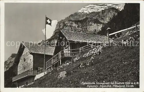 Erstfeld Ferienheim Strengmatt Schweizer Flagge Kat. Erstfeld