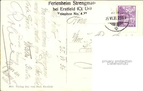 Erstfeld Ferienheim Strengmatt Schweizer Flagge Kat. Erstfeld