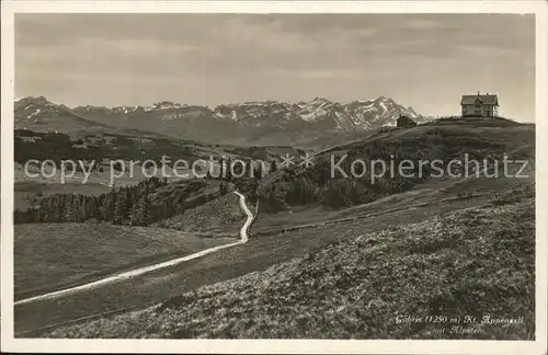 Gaebris Panorama mit Alpstein Appenzeller Alpen Kat. Gaebris