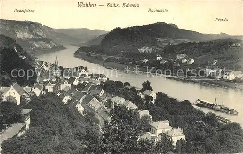 Wehlen Sachsen Saechsische Schweiz Bastei Rauenstein Elbe Schiff Kat. Wehlen