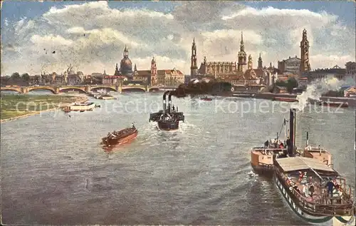 Dresden Marienbruecke Elbe Kat. Dresden Elbe