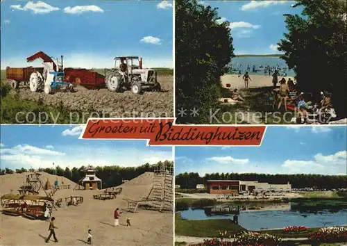 Biddinghuizen Strand Traktor Huettenbau  Kat. Biddinghuizen