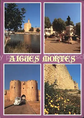 Aigues Mortes Gard Schloss Stadtplatz Stadtmauer Kat. Aigues Mortes