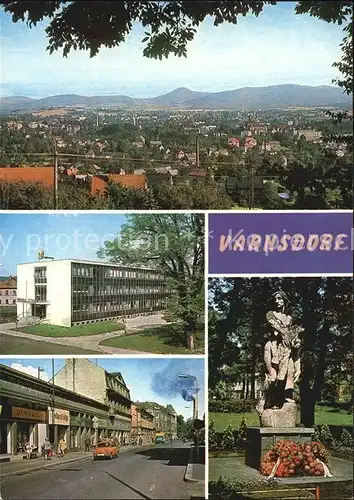 Varnsdorf Pohled na mesto od severu Klub n p Velveta Leninova trida Pamatnik osvobozeni Kat. Warnsdorf