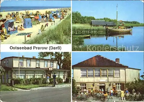 Prerow Ostseebad Strand Hafen FDGB Erholungsheim Milchbar am Duenenhaus Kat. Darss