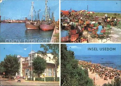 Usedom Karlshagen Fischerhafen Trassenheide Strandhalle Koelpinsee FDGB Erholungsheim Zur Ostsee Koserow Strand Kat. Usedom