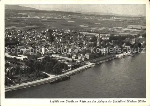 Eltville Rhein Anlagen Sektkellerei Matheus Mueller Luftbild Kat. Eltville am Rhein