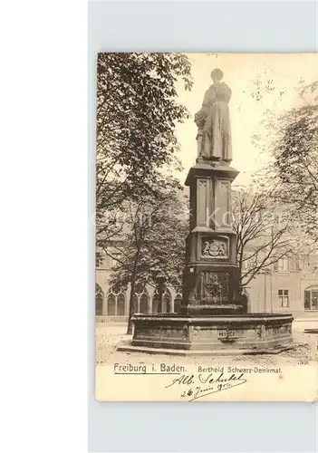 Freiburg Breisgau Berthold Schwarz Denkmal Kat. Freiburg im Breisgau