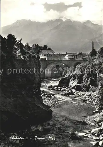 Chiavenna Fiume Mera Alpi Kat. Italien