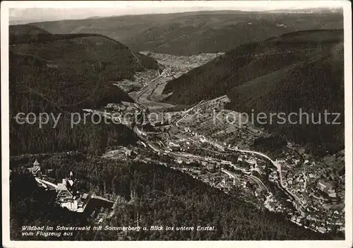 Wildbad Schwarzwald Sommerberg Enztal Flugaufnahme Kat. Bad Wildbad