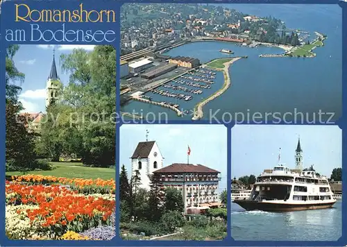 Romanshorn Bodensee Luftaufnahme Parkanlage Faehrschiff 