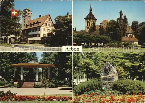 Arbon TG Roemerhof Gallus Kapelle Parkpavillon Adolph Sauter Denkmal Kat. Arbon