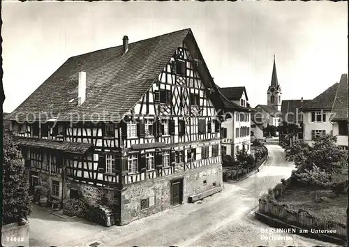 Berlingen Untersee Dorfpartie Fachwerkhaus Kirche Kat. Berlingen