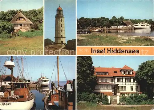 Kloster Hiddensee Fischerhaus Leuchtturm Hafen Kat. Insel Hiddensee