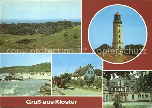 Kloster Hiddensee Leuchtturm Dornbusch Strand Griebenhaus Haus Wieseneck Kat. Insel Hiddensee