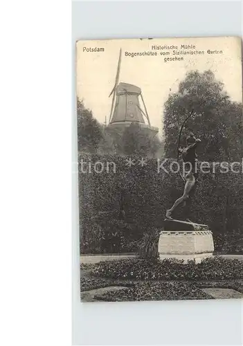 Potsdam Historische Muehle Bogenschuetze im Sizilianischen Garten  Kat. Potsdam