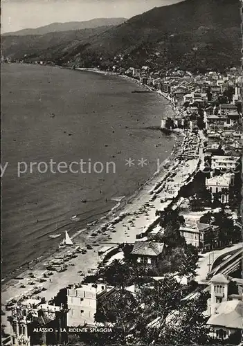 Alassio Strand Luftaufnahme Kat. 