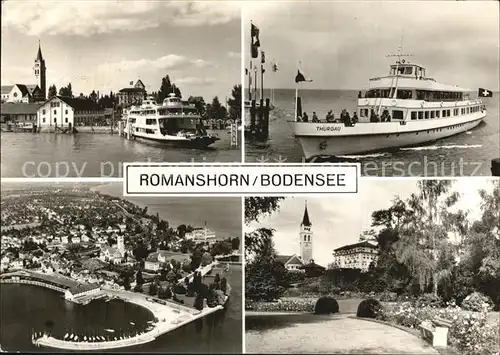Romanshorn Bodensee Hafen Faehre Seeparkanlagen Kirche Fliegeraufnahme