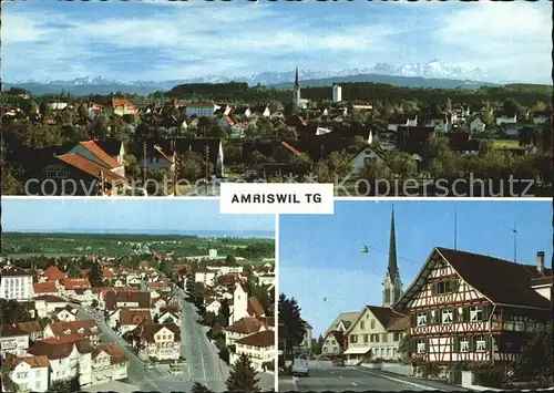 Amriswil TG Gesamtansicht mit Alpenpanorama Fachwerkhaus Kat. Amriswil